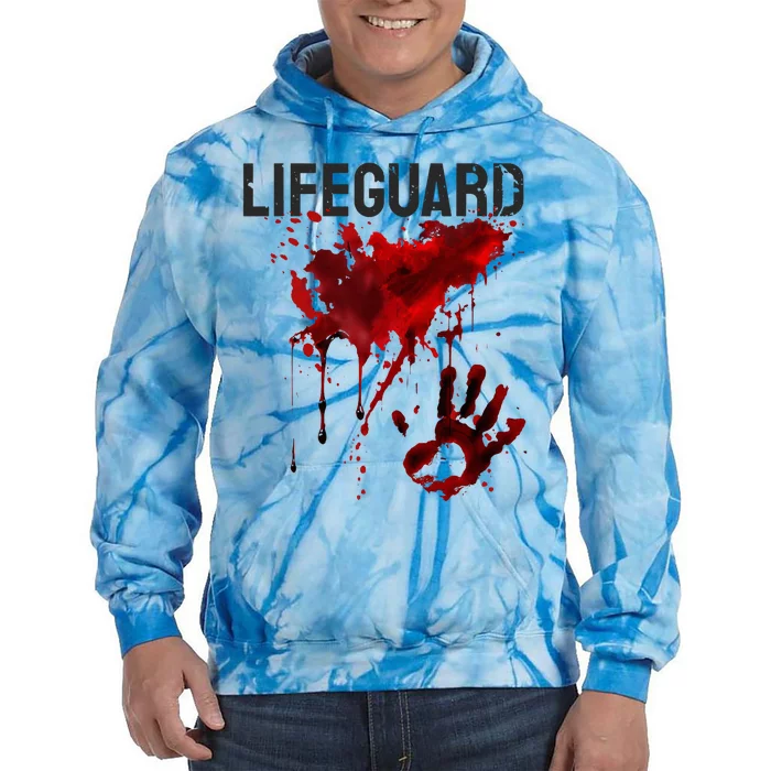 Bloody Lifeguard Blood Splatter Blood Stained Fun Tie Dye Hoodie