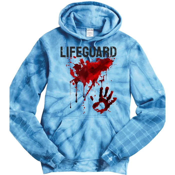 Bloody Lifeguard Blood Splatter Blood Stained Fun Tie Dye Hoodie