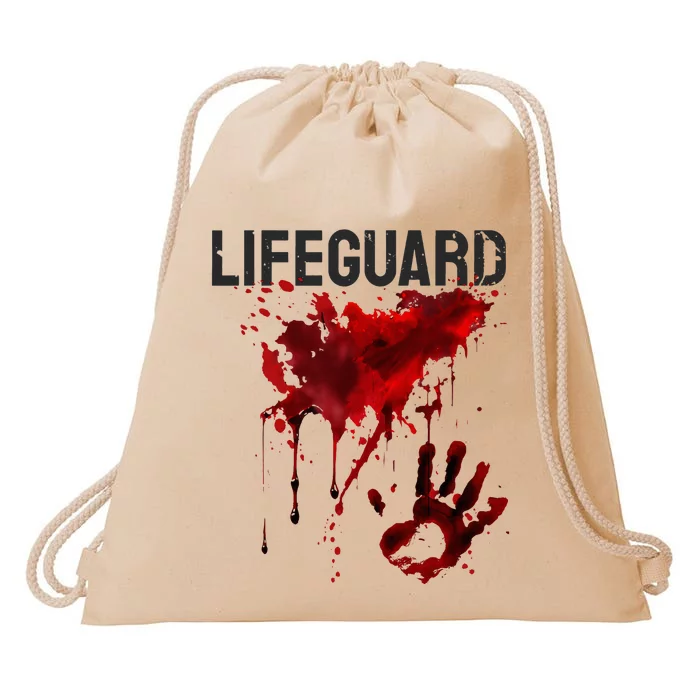 Bloody Lifeguard Blood Splatter Blood Stained Fun Drawstring Bag