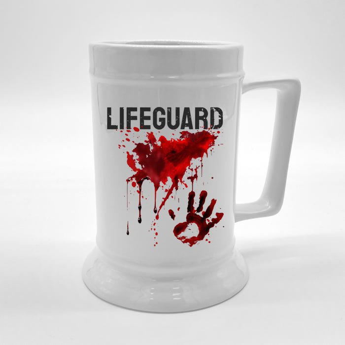 Bloody Lifeguard Blood Splatter Blood Stained Fun Front & Back Beer Stein