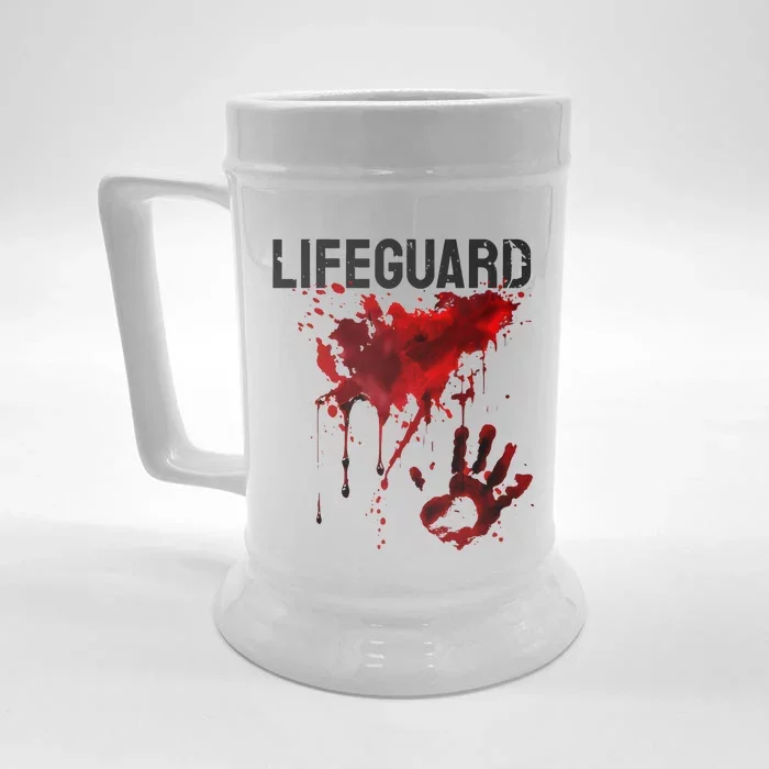 Bloody Lifeguard Blood Splatter Blood Stained Fun Front & Back Beer Stein