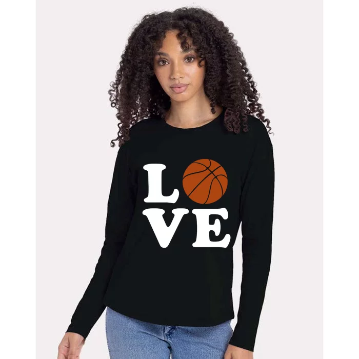 Basketball Love Womens Cotton Relaxed Long Sleeve T-Shirt