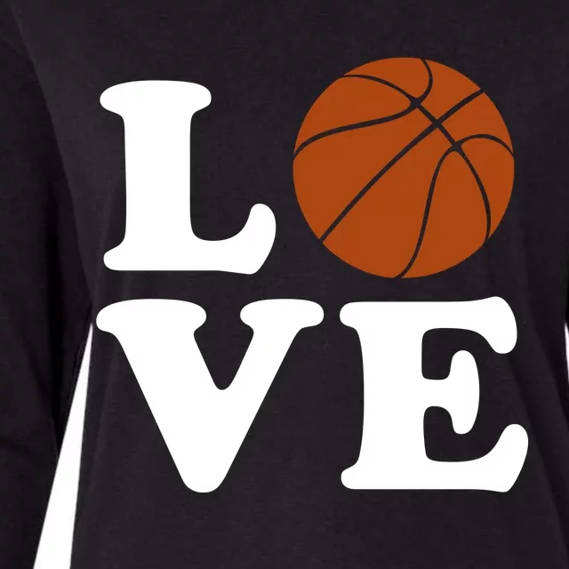 Basketball Love Womens Cotton Relaxed Long Sleeve T-Shirt