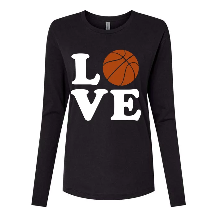 Basketball Love Womens Cotton Relaxed Long Sleeve T-Shirt