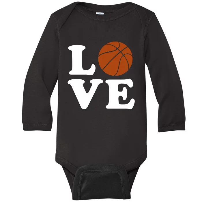 Basketball Love Baby Long Sleeve Bodysuit