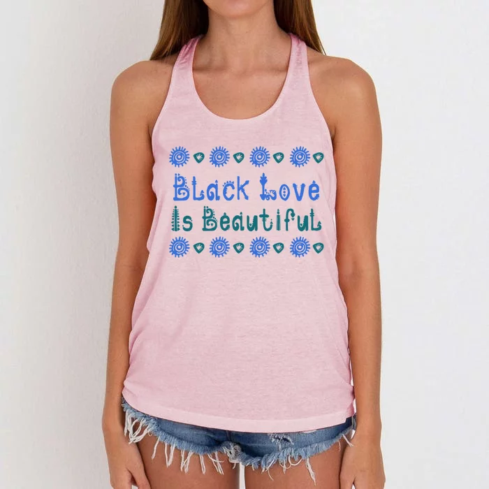 Black Love Black Excellence Is Beautiful Melanin Gift Women's Knotted Racerback Tank