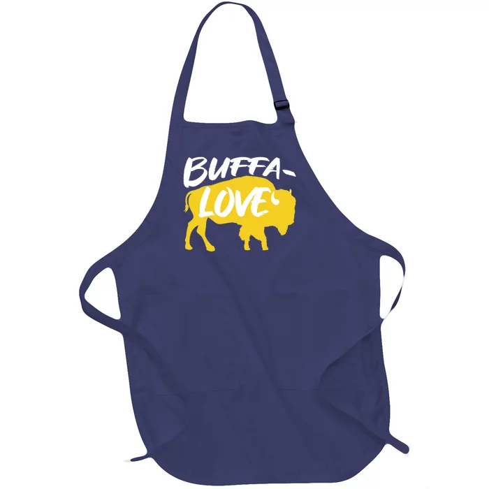 Buffa Love Buffalo Choose Love Design Full-Length Apron With Pocket