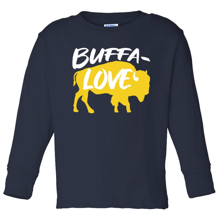 Buffa Love Buffalo Choose Love Design Toddler Long Sleeve Shirt