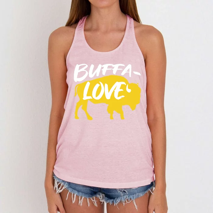 Buffa Love Buffalo Choose Love Design Women's Knotted Racerback Tank