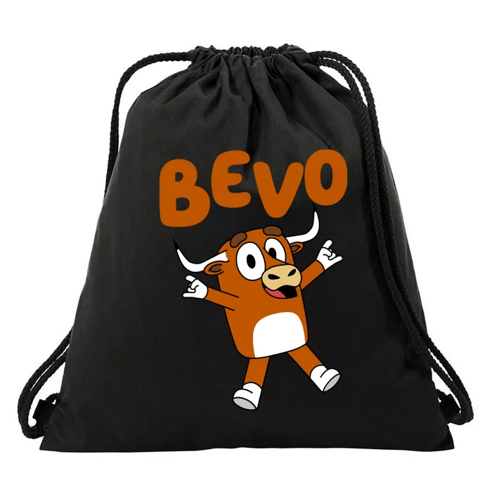 Bevo Longhorn Bull Funny Cartoon Drawstring Bag