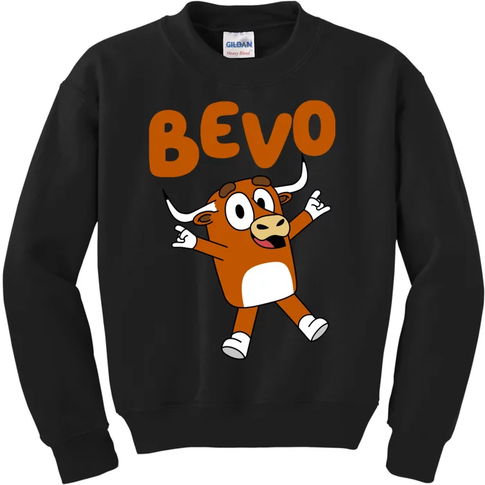 Bevo Longhorn Bull Funny Cartoon Kids Sweatshirt