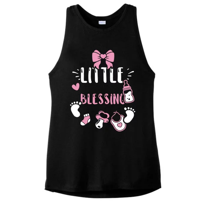 Baby: Little Blessing Cute Gift Sayings Gift Ladies Tri-Blend Wicking Tank