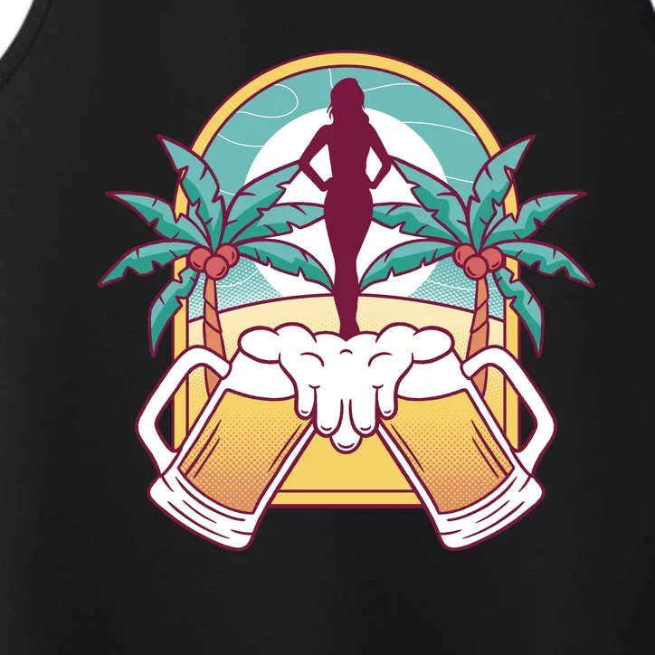 Beer Lover Beach Paradise Performance Tank