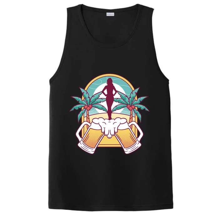 Beer Lover Beach Paradise Performance Tank