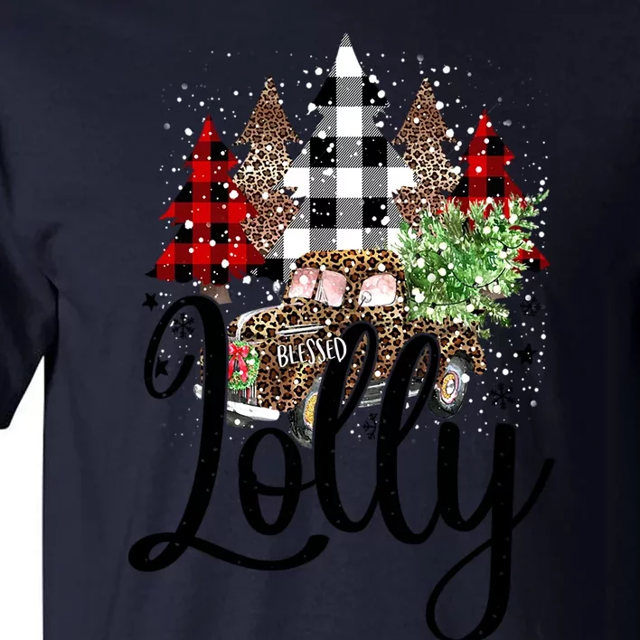 Blessed Lolly Christmas Truck Grandma Gift Tall T-Shirt