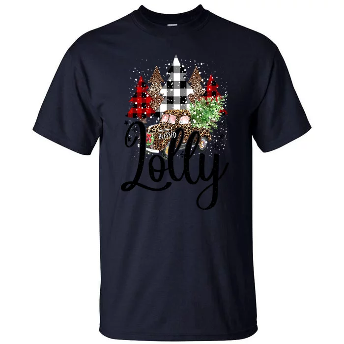 Blessed Lolly Christmas Truck Grandma Gift Tall T-Shirt