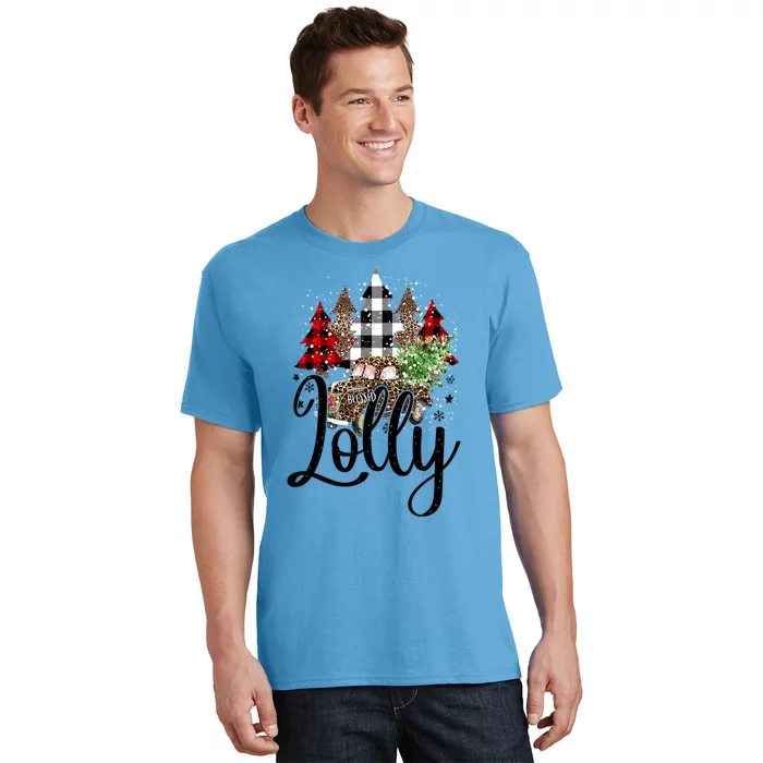 Blessed Lolly Christmas Truck Grandma Gift T-Shirt