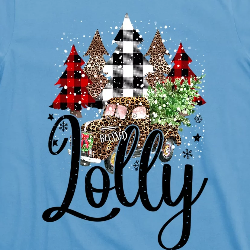 Blessed Lolly Christmas Truck Grandma Gift T-Shirt