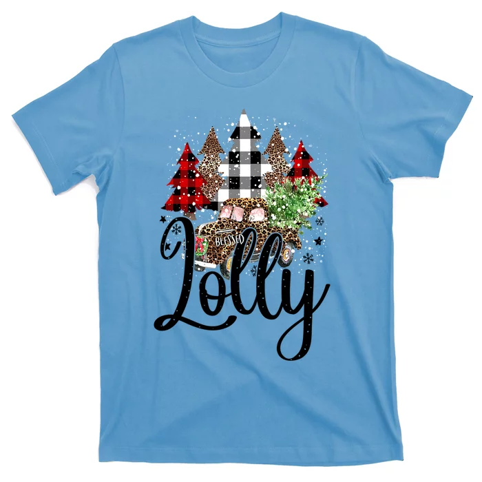 Blessed Lolly Christmas Truck Grandma Gift T-Shirt