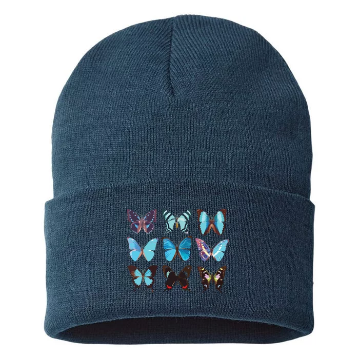 Butterfly Lover Colorful Butterflies Entomologist Science Sustainable Knit Beanie