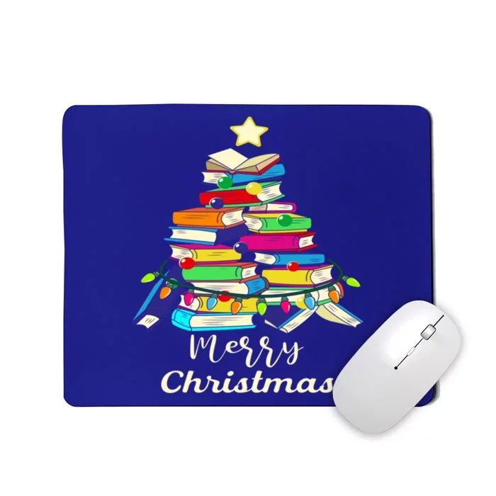 Book Lover Christmas Tree Library Book Xmas Tree Gift Mousepad