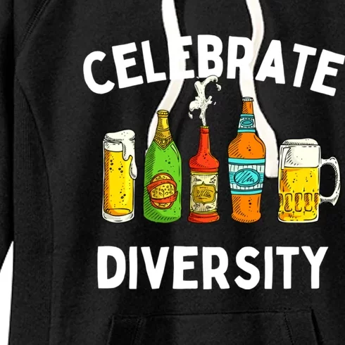 Beer Lovers Celebrate Diversity Funny BeerDrinking Cute Gift Women's Fleece Hoodie