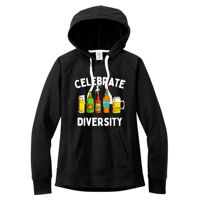 Beer Lovers Celebrate Diversity Funny BeerDrinking Cute Gift Women's Fleece Hoodie