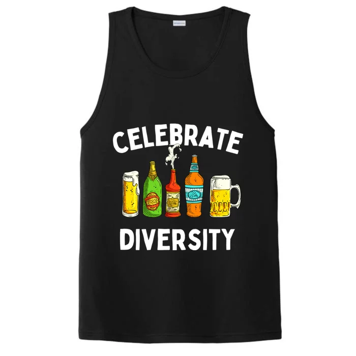 Beer Lovers Celebrate Diversity Funny BeerDrinking Cute Gift Performance Tank