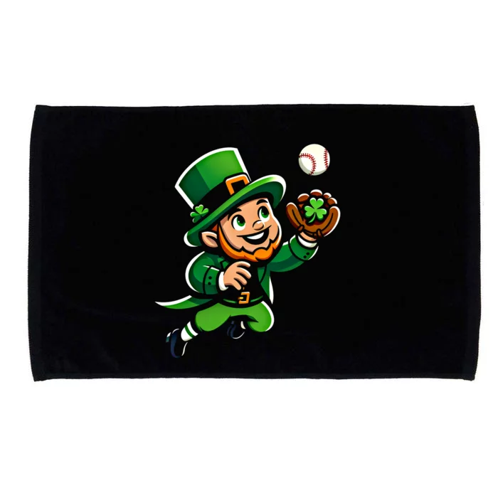 Baseball Leprechauns Catcher Saint PaddyS Shamrock Irish Cool Gift Microfiber Hand Towel