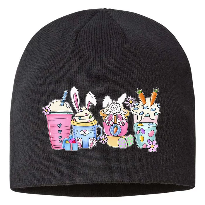 Bunny Latte Coffee Easter Bunny rabbit Coffee Lover 8 1/2in Sustainable Knit Beanie