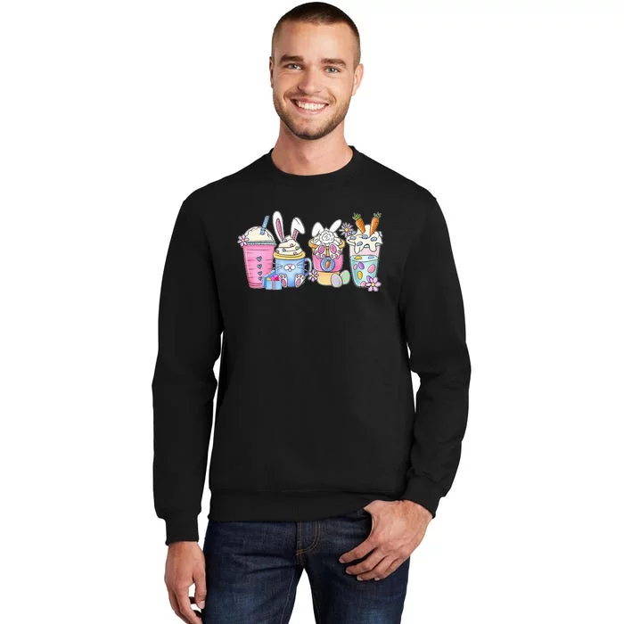 Bunny Latte Coffee Easter Bunny rabbit Coffee Lover Tall Sweatshirt