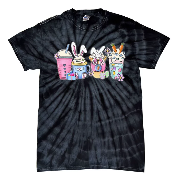 Bunny Latte Coffee Easter Bunny rabbit Coffee Lover Tie-Dye T-Shirt