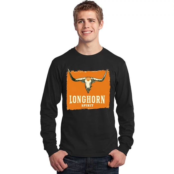 Beautiful Longhorn Costume For Texan Spirit Fans Tall Long Sleeve T-Shirt