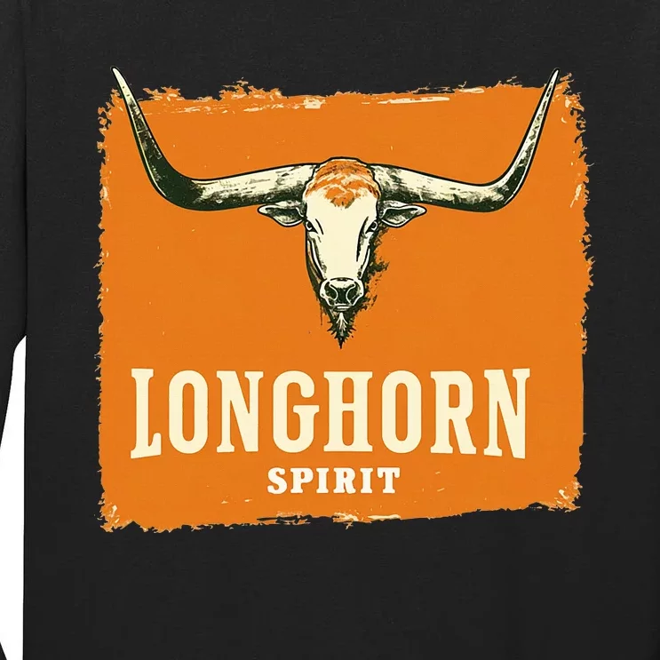 Beautiful Longhorn Costume For Texan Spirit Fans Tall Long Sleeve T-Shirt