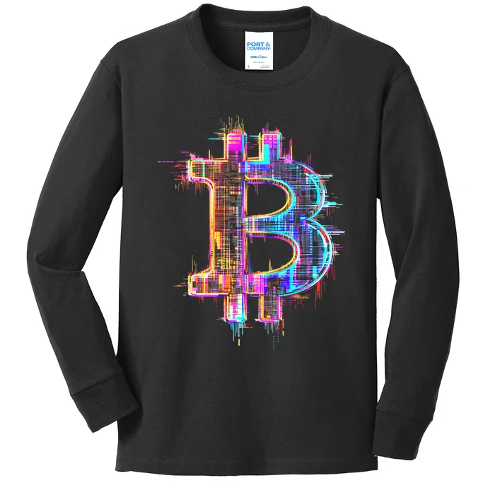 Bitcoin Logo Crypto Trader Investor Cryptocurrency Btc Kids Long Sleeve Shirt