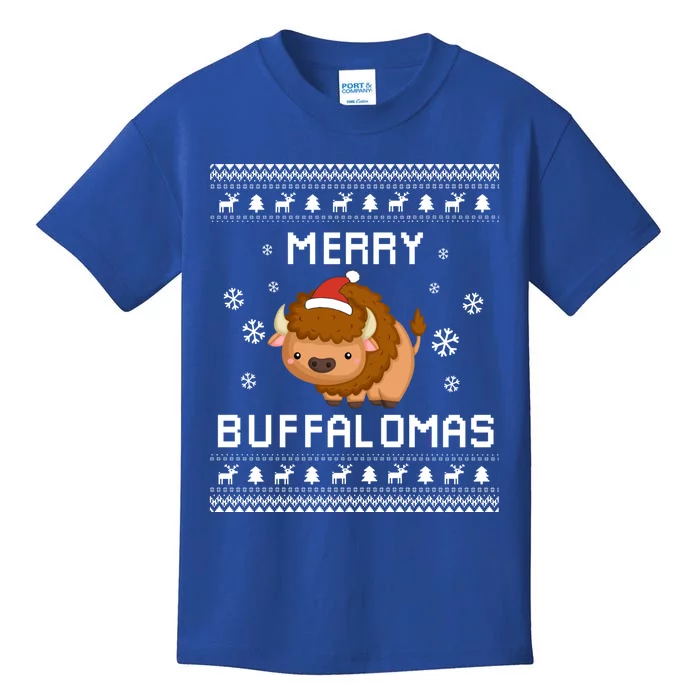 Buffalo Lover Christmas Ugly Xmas Buffalo Sweater Bison Gift Kids T-Shirt