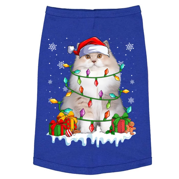 British Longhair Cat Xmas Light Christmas Kitten Lover Gift Doggie Tank