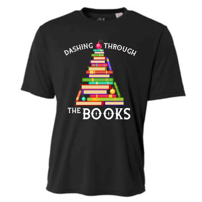 Book Lover Christmas Tree Funny Holiday Reading Gift Cooling Performance Crew T-Shirt