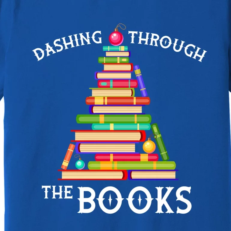 Book Lover Christmas Tree Funny Holiday Reading Gift Premium T-Shirt