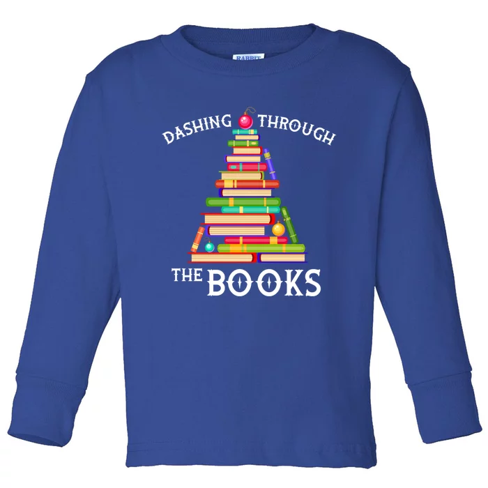 Book Lover Christmas Tree Funny Holiday Reading Gift Toddler Long Sleeve Shirt