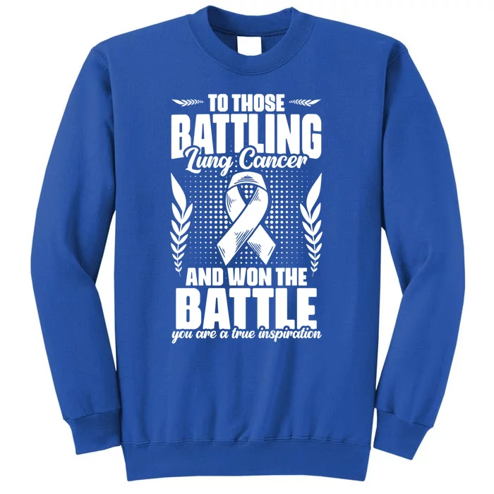 Battling Lung Cancer And Won Support Lung Cancer Survivor Gift Tall Sweatshirt