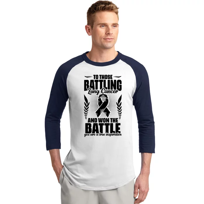 Battling Lung Cancer And Won Support Lung Cancer Survivor Gift Baseball Sleeve Shirt