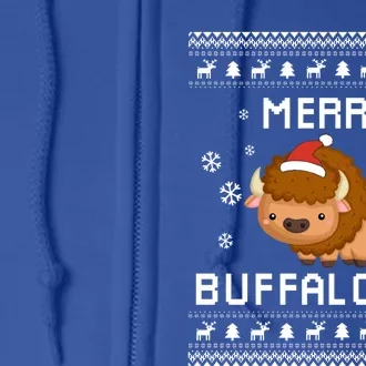 Buffalo Lover Christmas Ugly Xmas Buffalo Sweater Bison Gift Great Gift Full Zip Hoodie