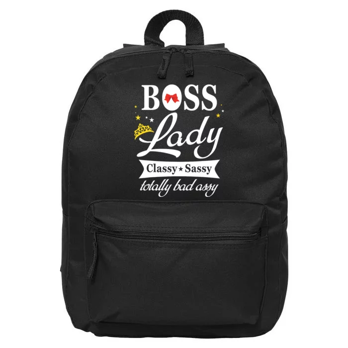 Boss Lady Classy Sassy National Boss Day Gift 16 in Basic Backpack