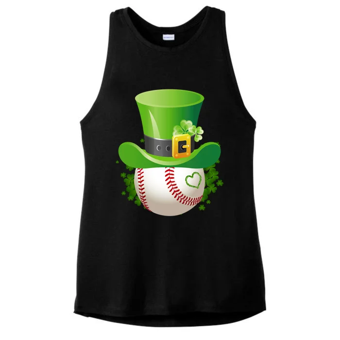 Baseball Leprechaun Catcher St Patricks Day Gift Ladies Tri-Blend Wicking Tank