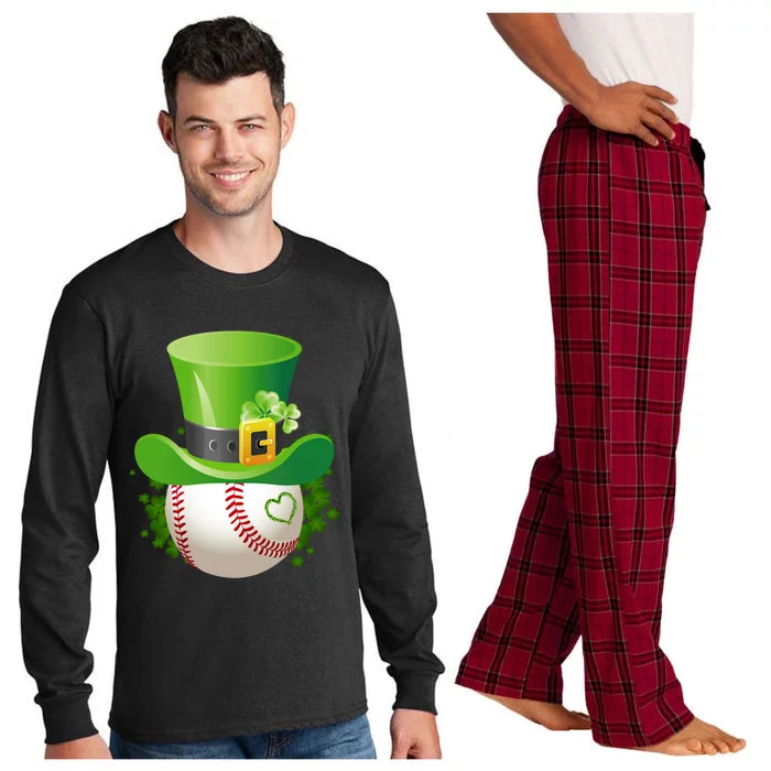 Baseball Leprechaun Catcher St Patricks Day Gift Long Sleeve Pajama Set