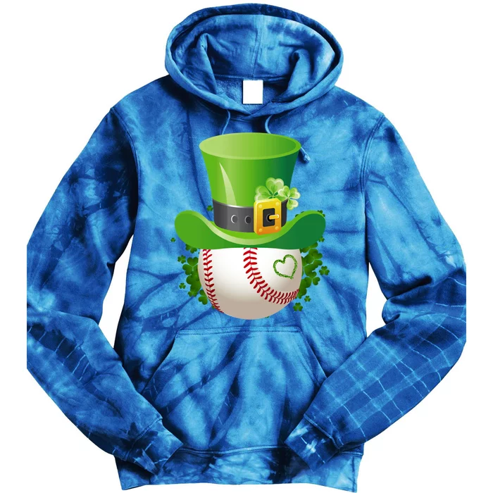 Baseball Leprechaun Catcher St Patricks Day Gift Tie Dye Hoodie