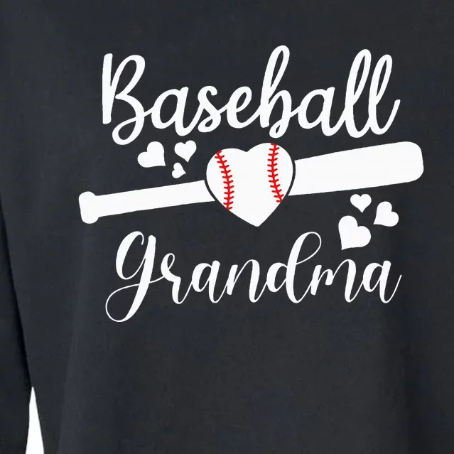 Baseball Lover Cute Baseball Grandma Cropped Pullover Crew