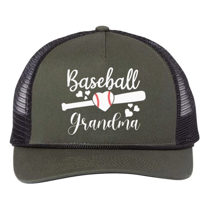 Baseball Lover Cute Baseball Grandma Retro Rope Trucker Hat Cap