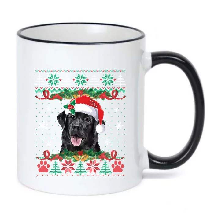 Black Lab Christmas Santa Ugly Sweater Dog Lover Xmas Gift Black Color Changing Mug